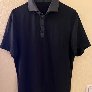 Lululemon athletica mens sport polo t shirt black size large